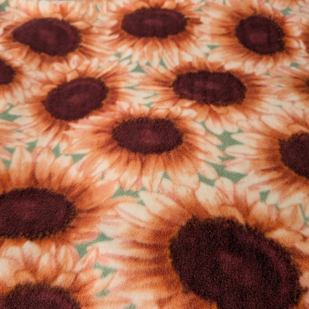 Hand Crafted Double-Sided Fleece Sunflower Blanket